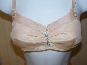 30s Bra Peach Silk Crepe Unworn 36 