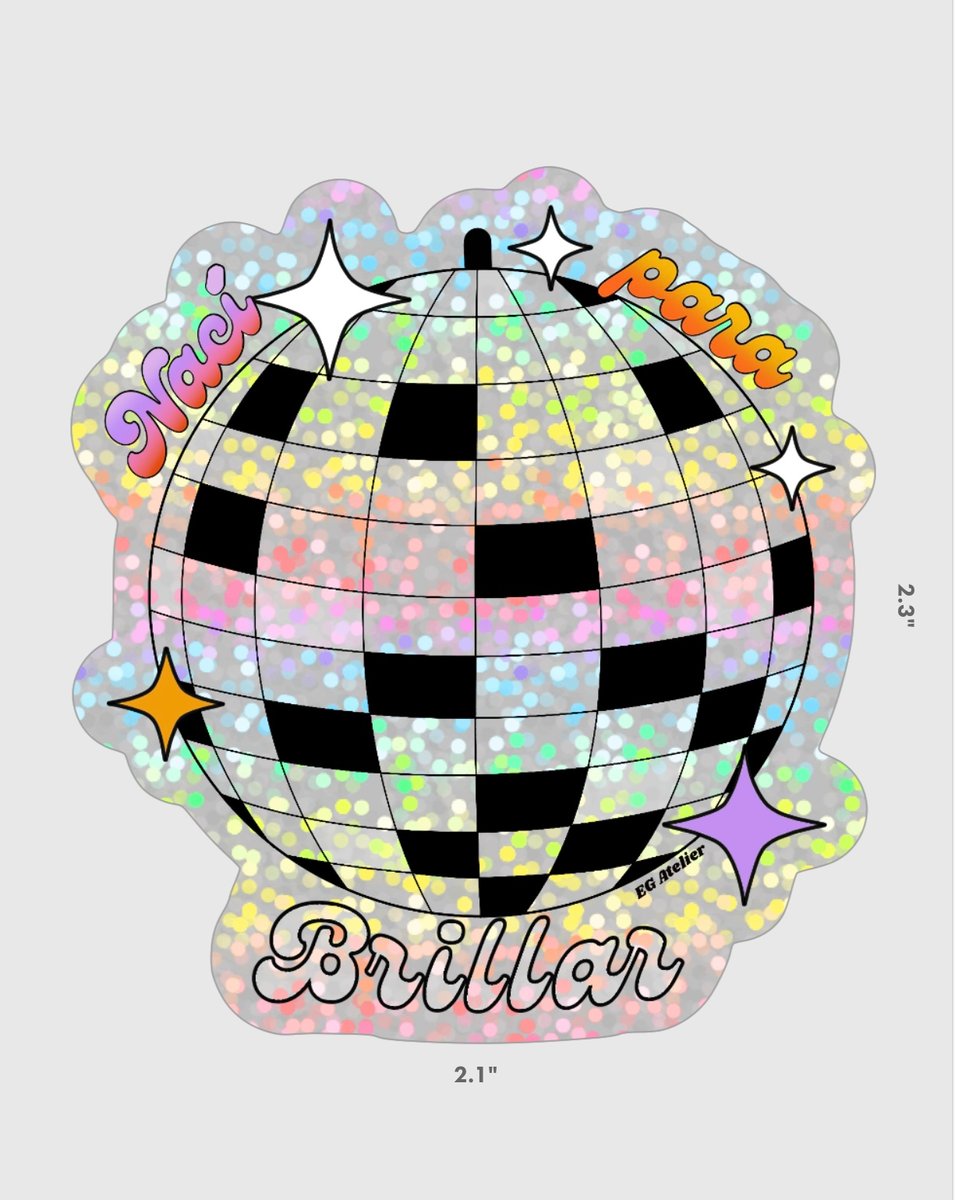 Keep on dancing disco ball sticker