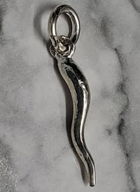 Image 2 of Solid Silver Horn Pendant