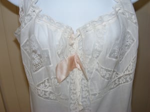 Victorian Chemise Crotchless  Fine Cotton Belgian Needle Lace 