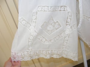 Victorian Chemise Crotchless  Fine Cotton Belgian Needle Lace 