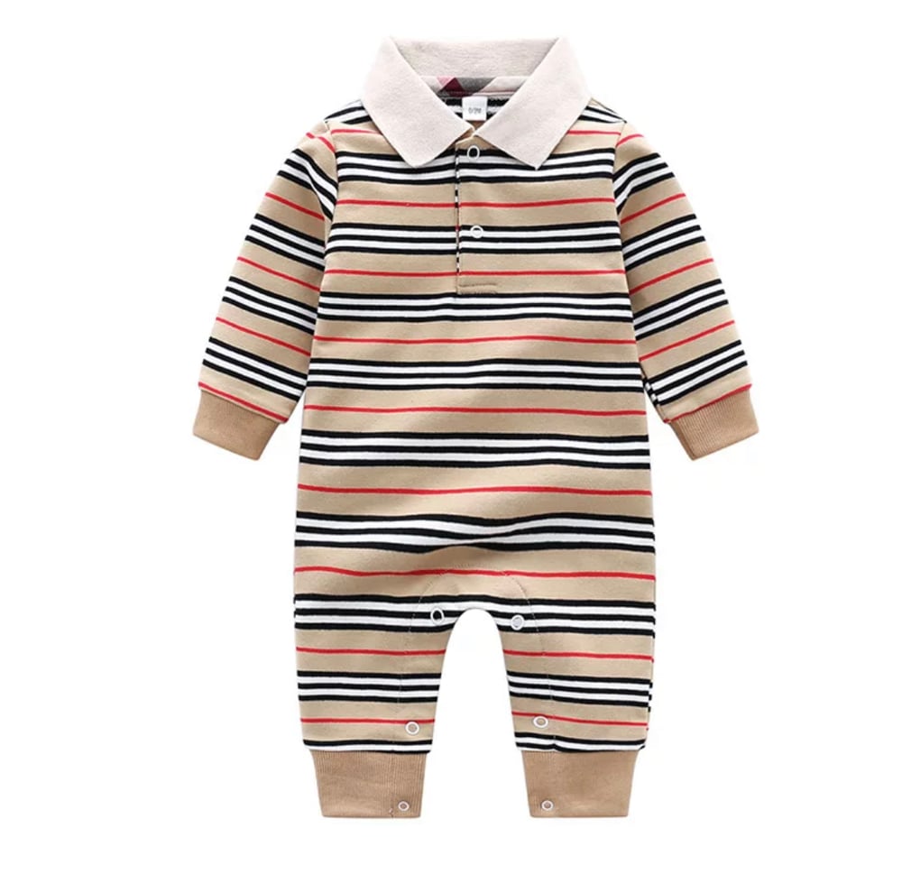 Image of Plaid Baby Romper