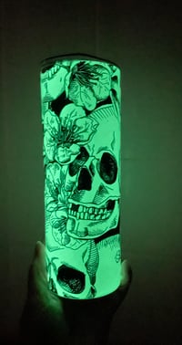 Image 1 of Glow in the dark skull tumbler