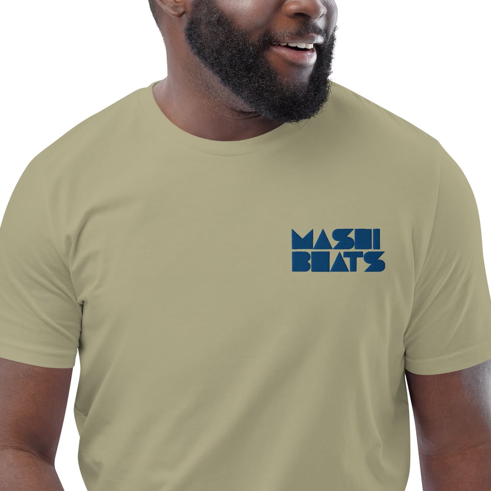 Image of Mashibeats unisex tee (sage with blue embroided logo)