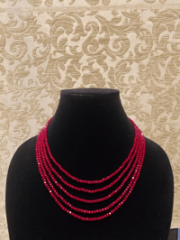 Image 2 of Regal Ruby Crystal Bead Necklace 