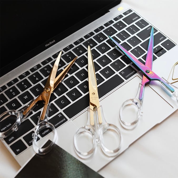 Acrylic Rose Gold Scissors – MultiBey - For Your Fashion Office