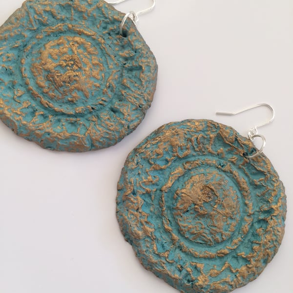 Image of Paper mache earring with silver plated hook