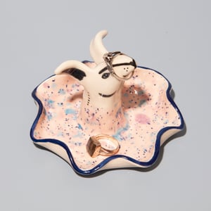 Image of Sighthound Trinket Dish in Pink Confetti Glaze