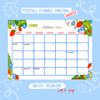  🍓 Strawberries and flowers - Monthly Calendar 🍓