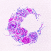 Lavender & Rose Moon Art Print
