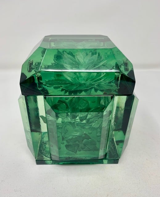 Image of Green Leaves - Classic Petite Lucite Box