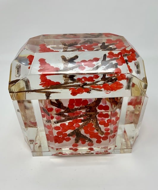 Image of Mini Victorian Box - Painted Branch and Berries Box