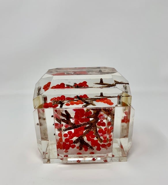 Image of Mini Victorian Box - Painted Branch and Berries Box