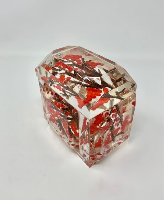 Image of Mini Victorian Box - Painted Branch and Berries Box