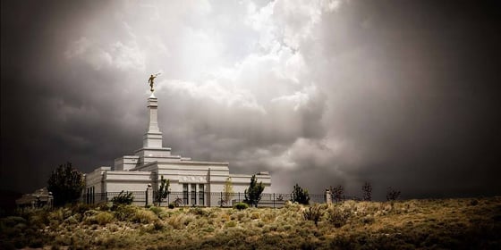 Image of Reno Temple During Storm