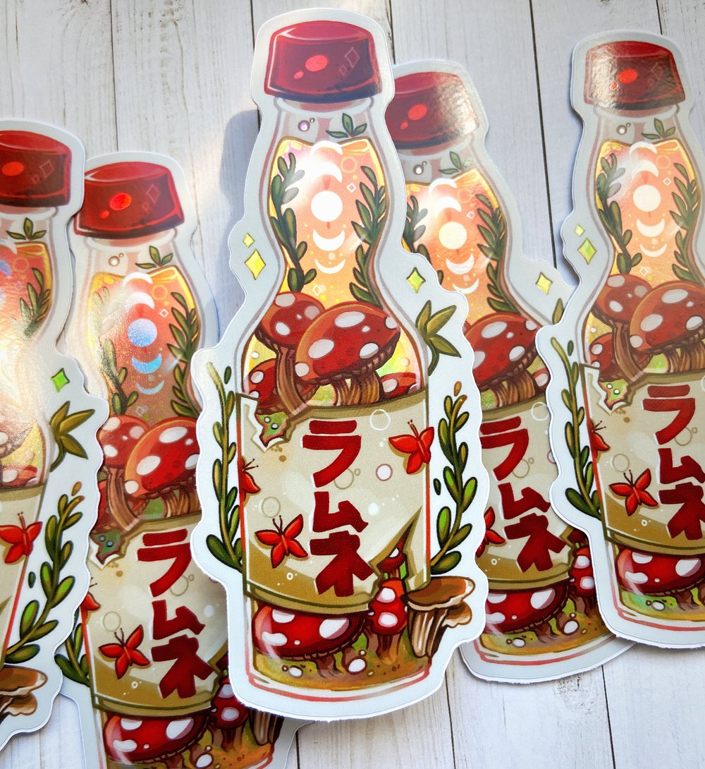 Holographic Mushroom Ramune Soda