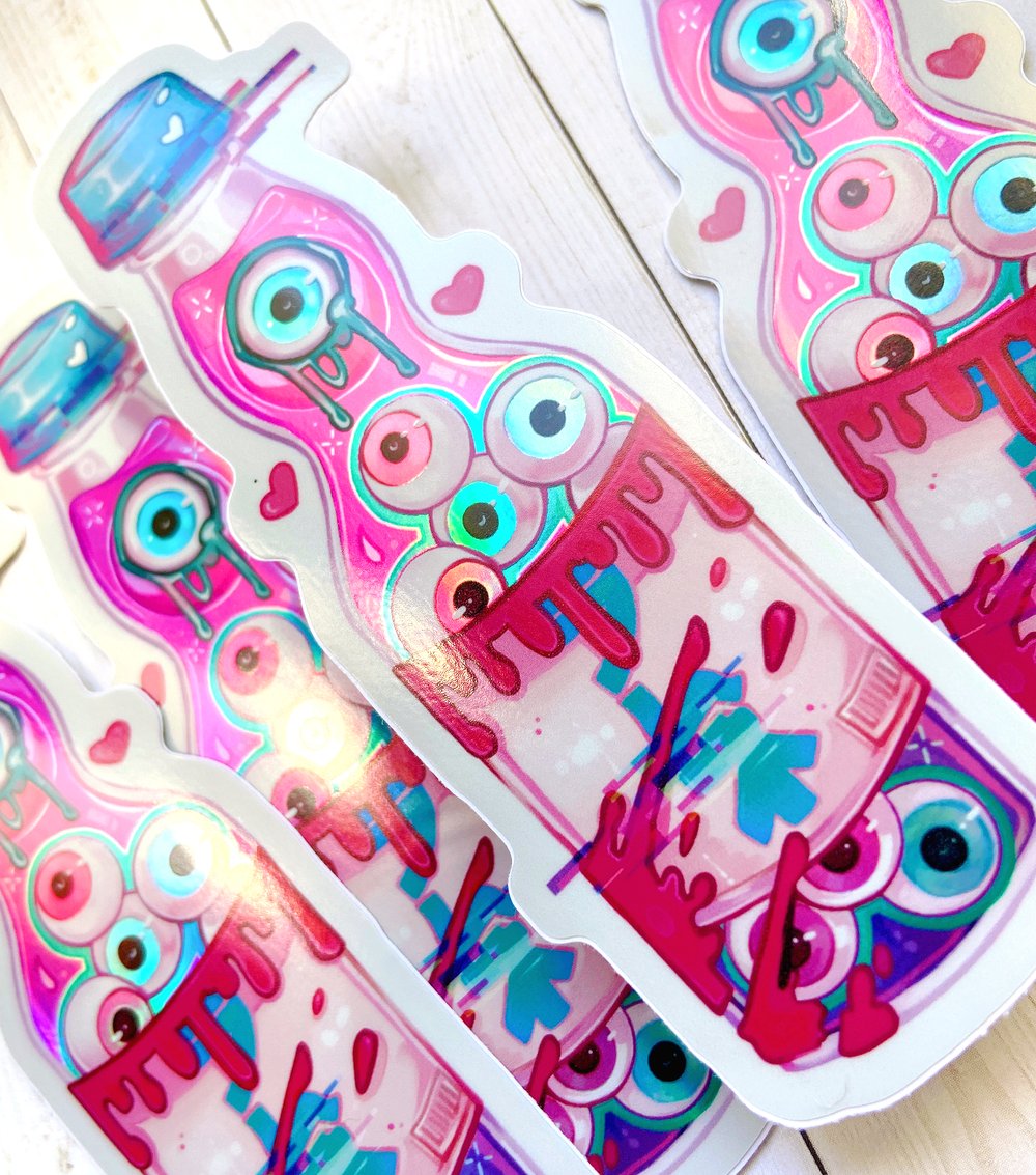 Holographic Eyeball Ramune Soda Sticker