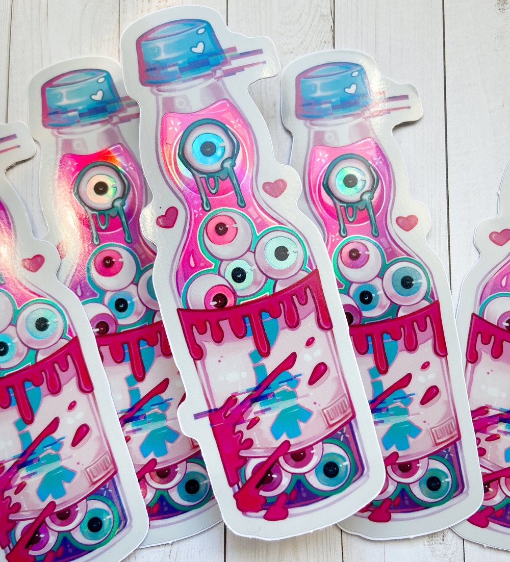 Holographic Eyeball Ramune Soda Sticker
