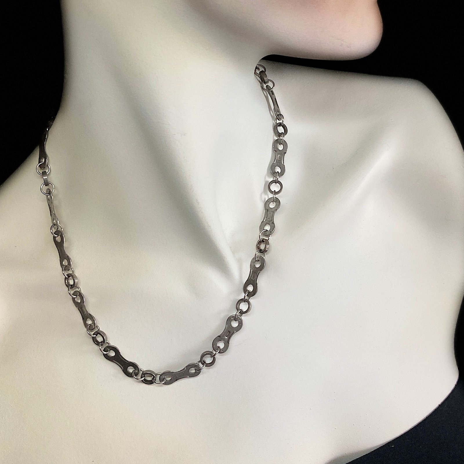 Project Cece | Diamond Recycled Bike Chain Pendant Necklace