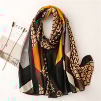 Image 1 of Graphic & Letters Silk Scarf