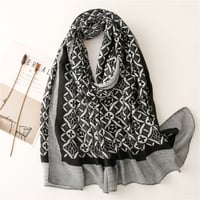 Image 1 of Kaleidoscopic Print Silk Scarf