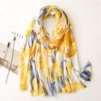Image 2 of Modern Tulips Cotton Scarf