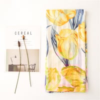 Image 4 of Modern Tulips Cotton Scarf