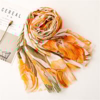 Image 1 of Modern Tulips Cotton Scarf