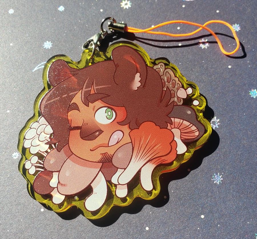 Sal with Mushrooms -- Solanaceae Colored Acrylic Charm