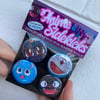 Holographic kitty button pin pack 