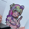 Living lewd x Casey tattoos holographic car sticker 