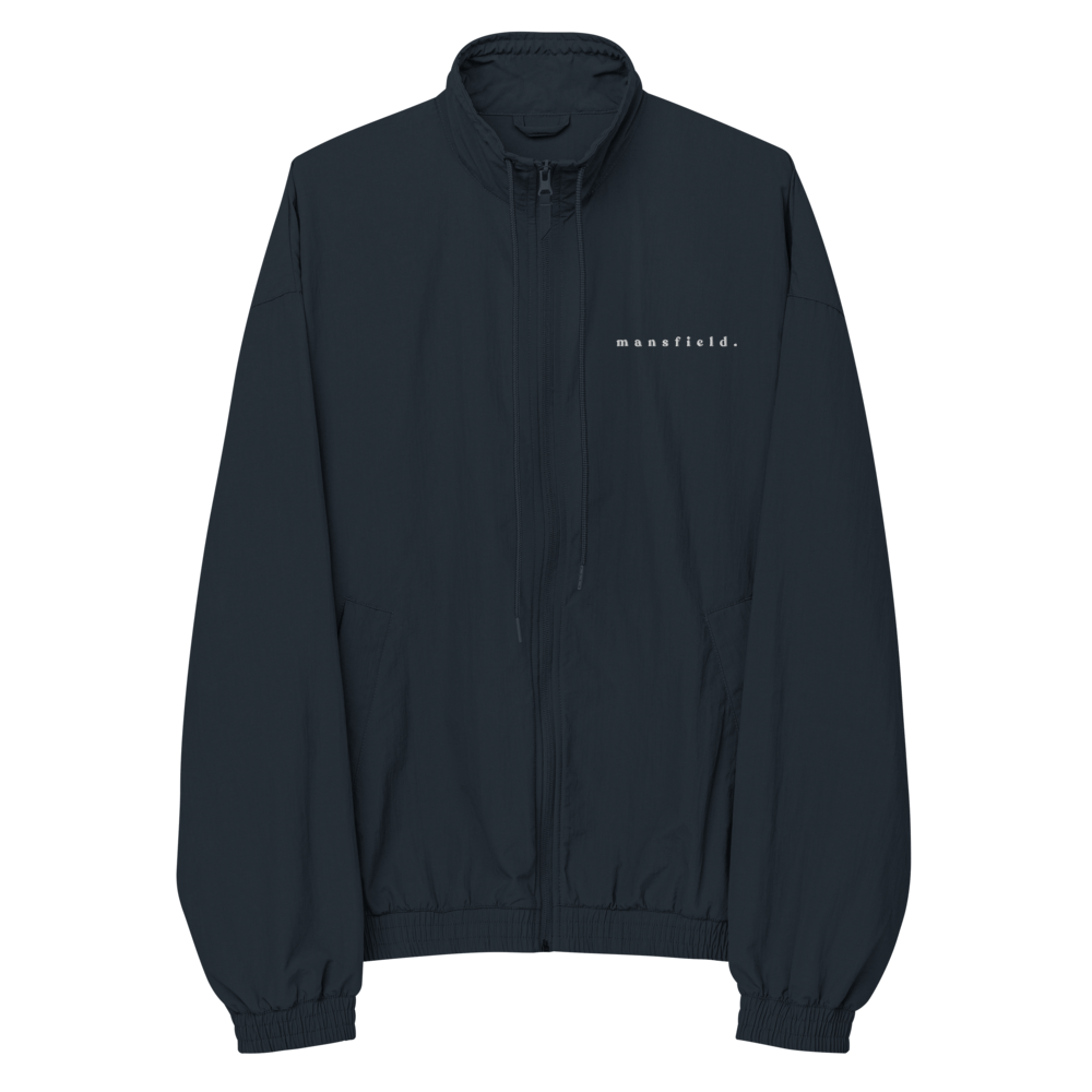 Image of Simple Embroidered Track Jacket - Navy