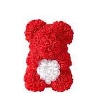 red and white rose bear