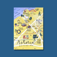 Image 1 of Astoria map oversized postcard