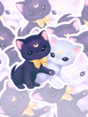 Luna & Artemis Moon Familiars 3" Waterproof Vinyl Sticker