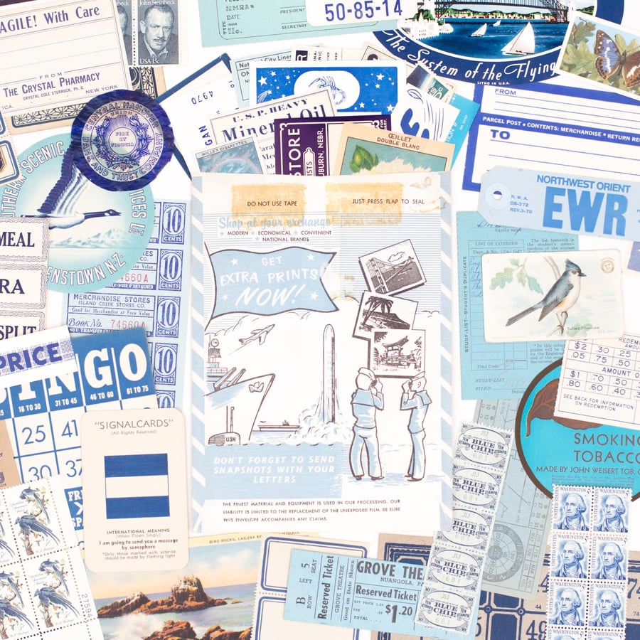 Image of Navy Exchange Photo Envelope with Blue Ephemera