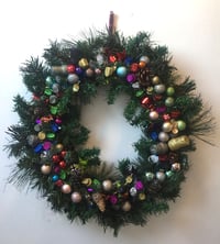 Image 1 of Handmade festive door wreath. Featuring glittery nozzles and champagne corks! by Akit.