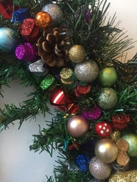 Image 5 of Handmade festive door wreath. Featuring glittery nozzles and champagne corks! by Akit.
