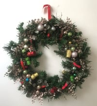 Image 2 of Handmade festive door wreath. Featuring nozzles and corks! By Akit.