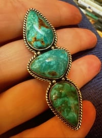 Image 1 of Turquoise Trilogy adjustable statement ring