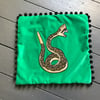 Velvet snake patch cushion cover