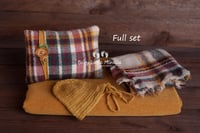 Newborn photo set checked mustard 