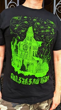 Image 4 of Cursed Cathedral Unisex Horror Fantasy T-Shirt