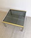 MESA DE CENTRO DE ACERO Y LATÓN, AÑOS 70