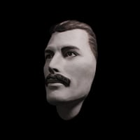 Image 1 of Freddie Mercury White Clay Mask Sculpture