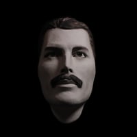 Image 3 of Freddie Mercury White Clay Mask Sculpture
