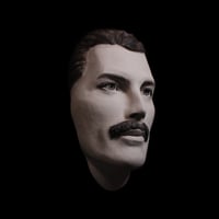 Image 4 of Freddie Mercury White Clay Mask Sculpture