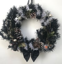 Image 3 of Monochrome Handmade festive door wreath. Featuring glitter nozzles and champagne corks! By Akit