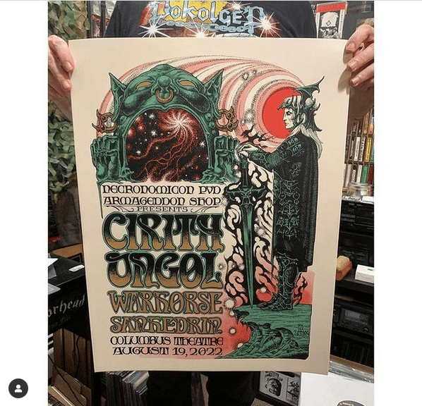 CIRITH UNGOL / WARHORSE / SANHEDRIN Screenprinted Gig Poster