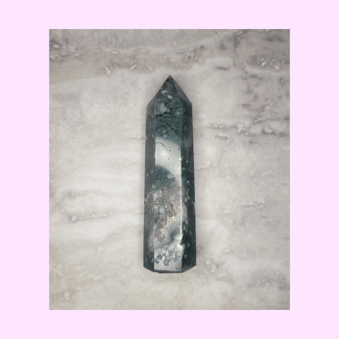 Image of Moss Agate Tower 3.3" (63g)